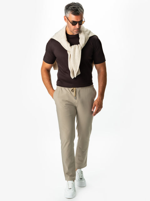 Tricou Premium Barbati Maro Coffe 100% Bumbac Egiptean Dublu Mercerizat BMan278 (6)