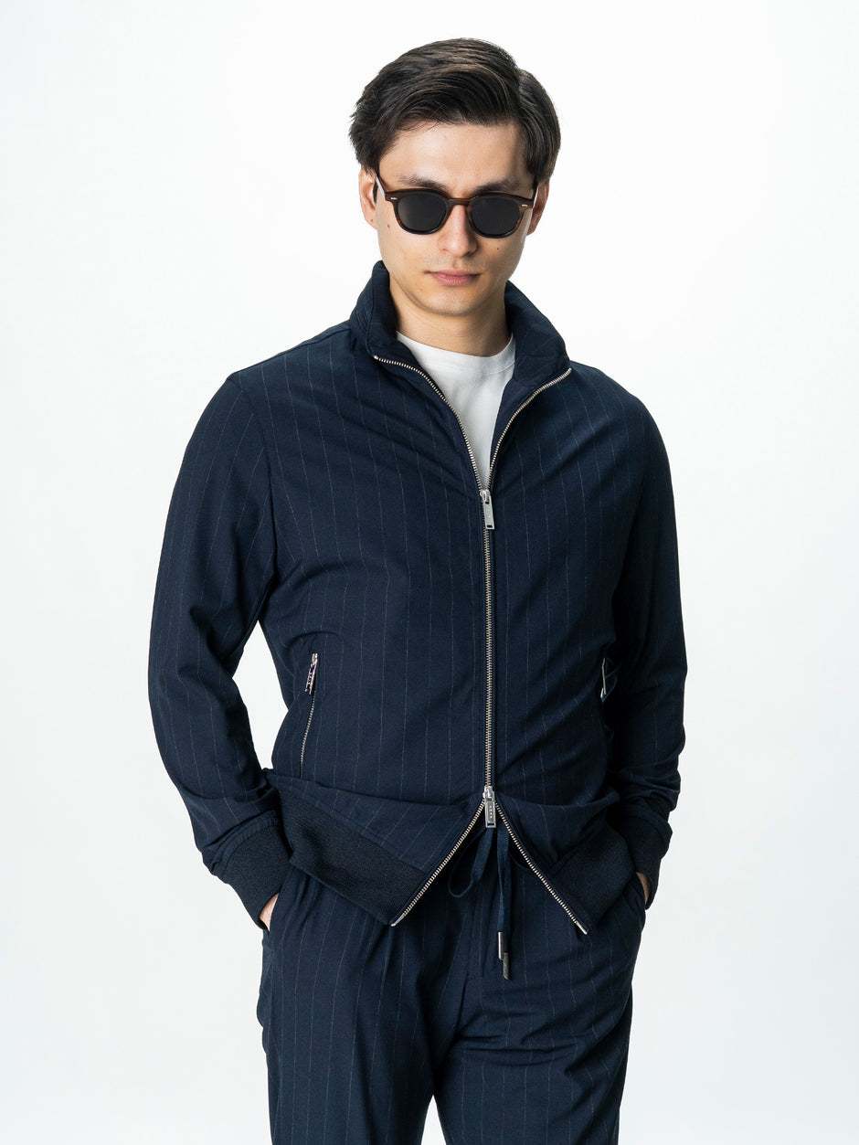 Geaca Barbati Tip Jacheta Bleumarin Cu Dungi BMan BMan0007 (4)