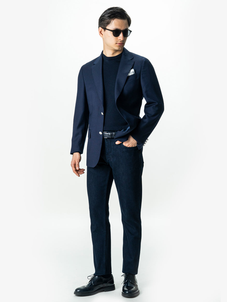 Sacou Barbati Bleumarin All Season 100% Lana Vitale Barberis BMan0059 (2)