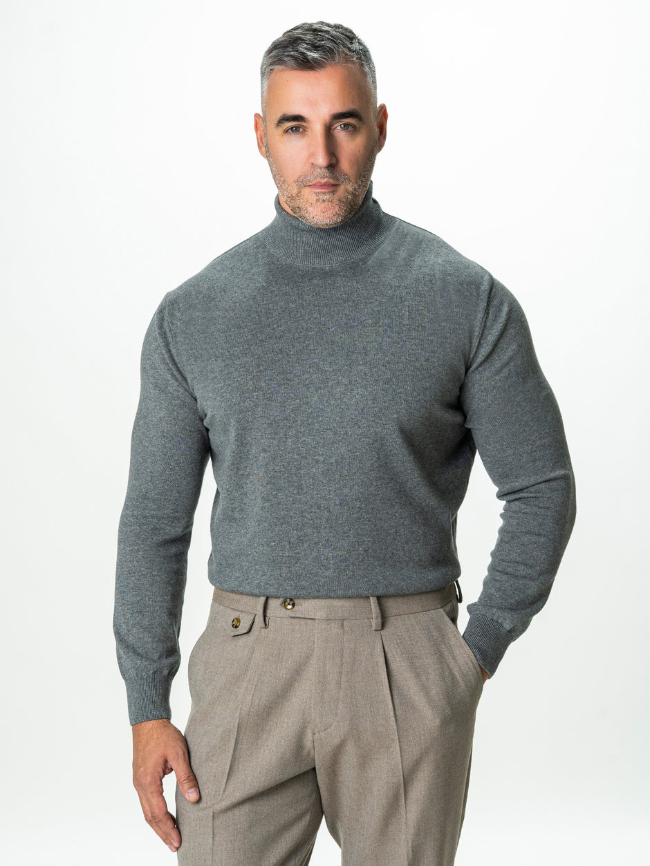 Pulover Tip Helanca Gri Bărbați 100% Bumbac Premium Levent Cottone BMan0007 (2)