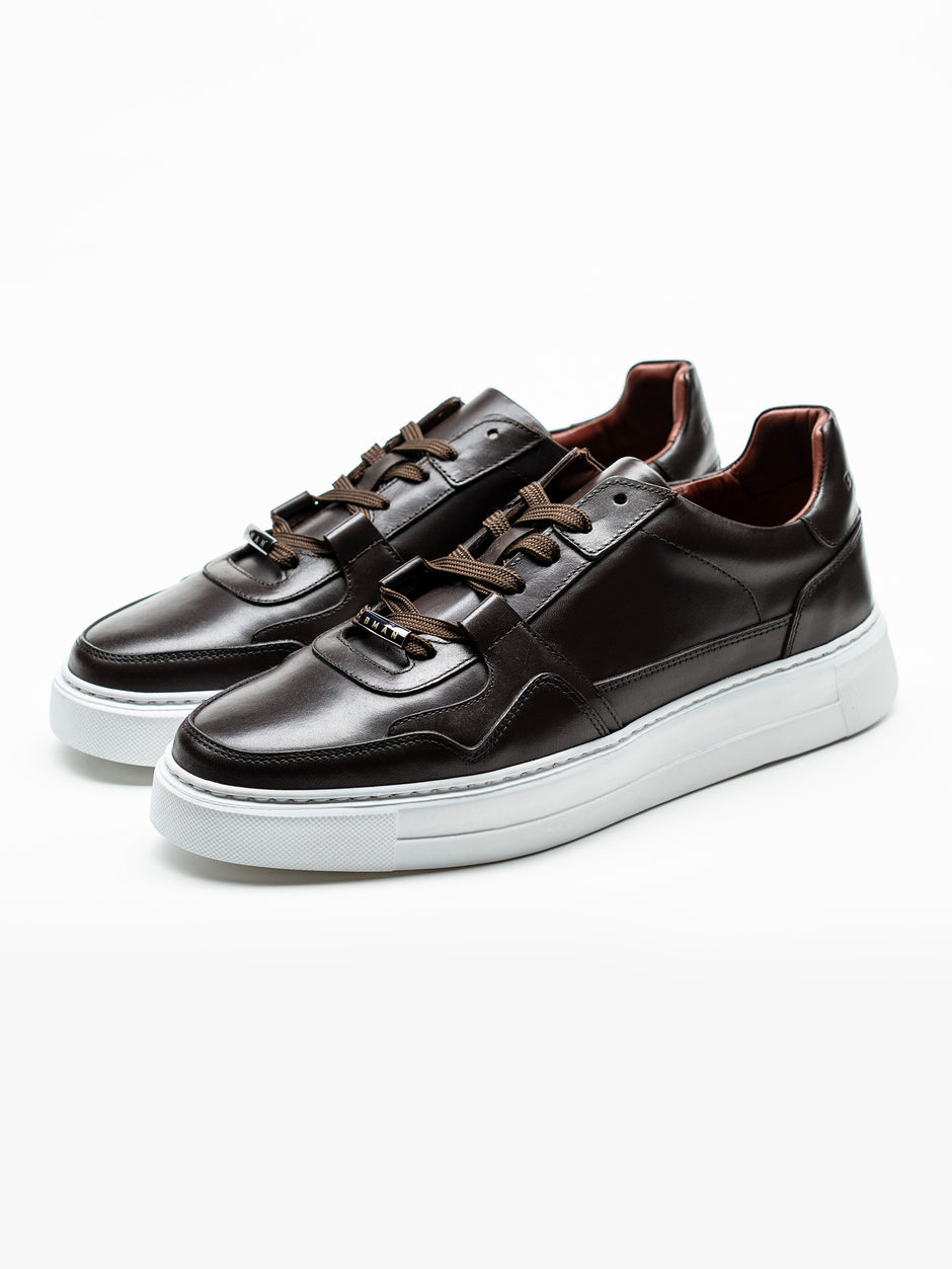 Pantofi Casual Barbati Sneakers Maro Inchis Din 100% Piele Naturala BMan0353 (2)