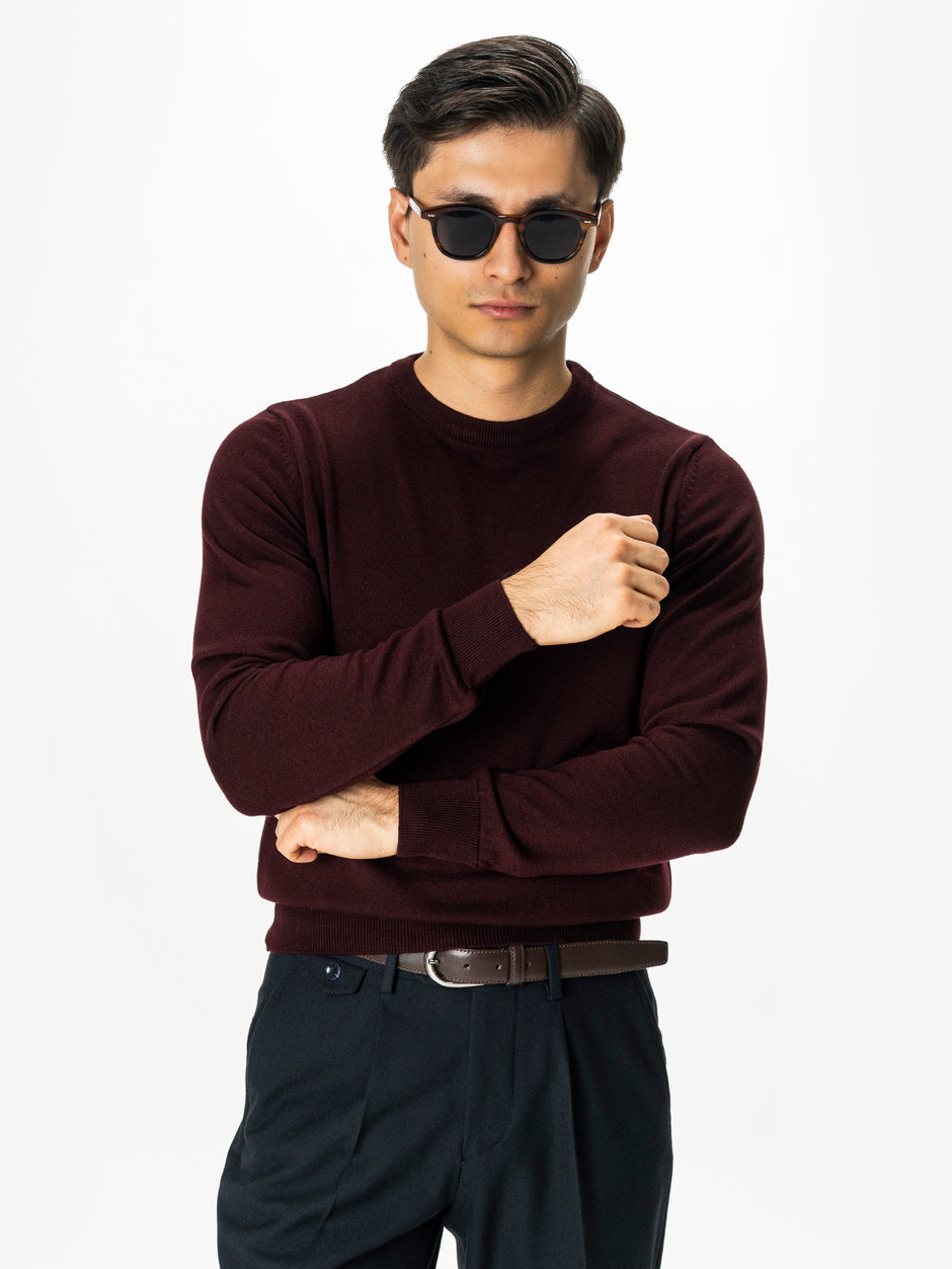 Pulover Bordo Barbati din 100% Bumbac BMan0102 (1)