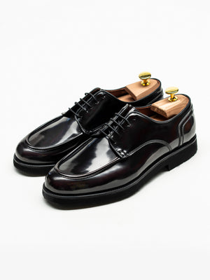 Pantofi Barbati Derby Piele Naturala Bordo Închis BMan0426