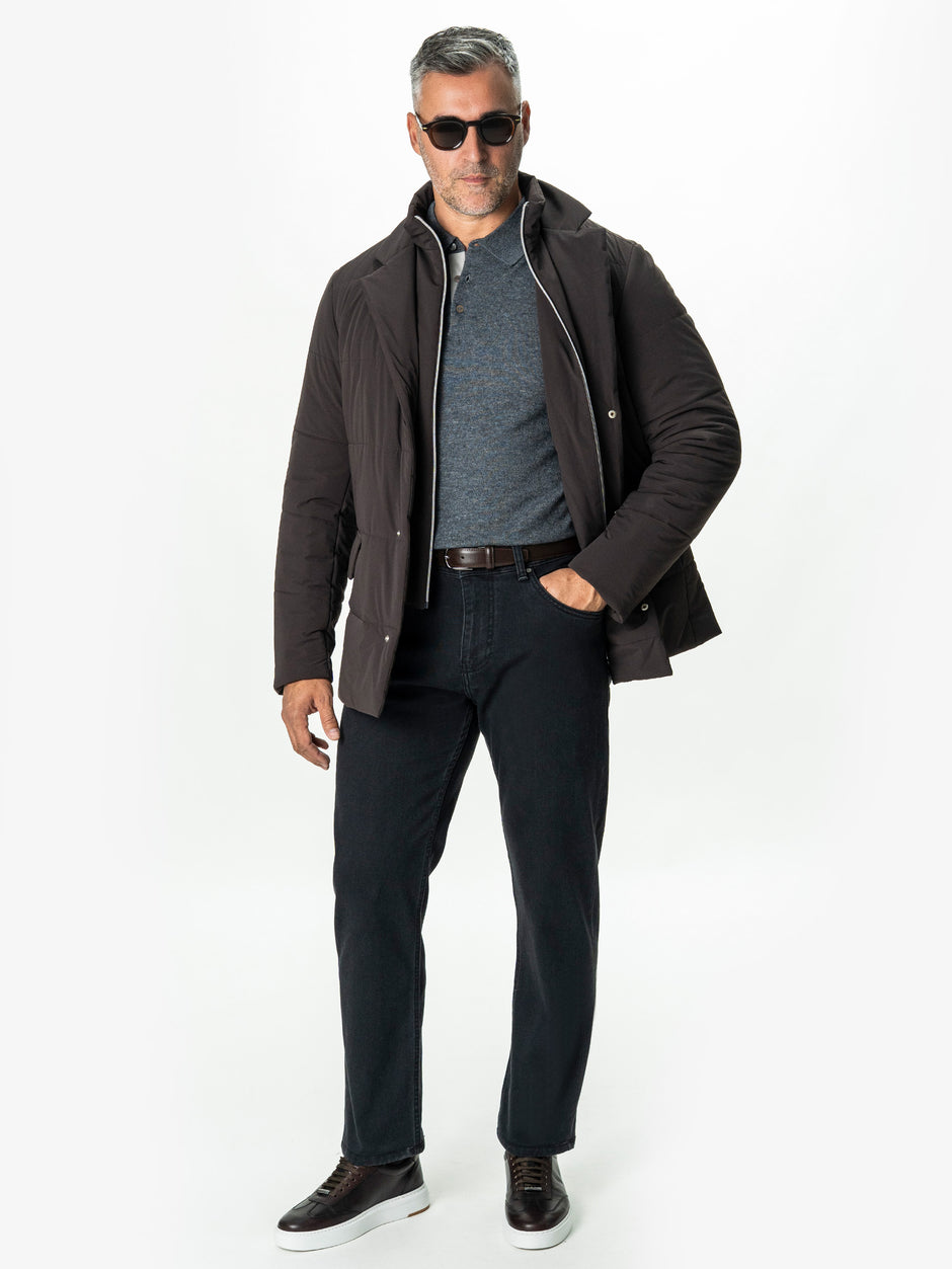 Blugi Barbati Gri Antracit Denim T400 Relaxed Fit BMan0011 (2)