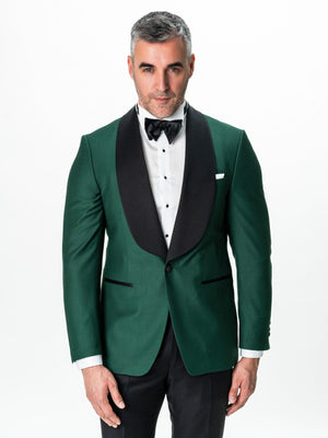 Costum Mire Verde Smarald Tip Smoking Ceremonie Lana Sarto BMan0024