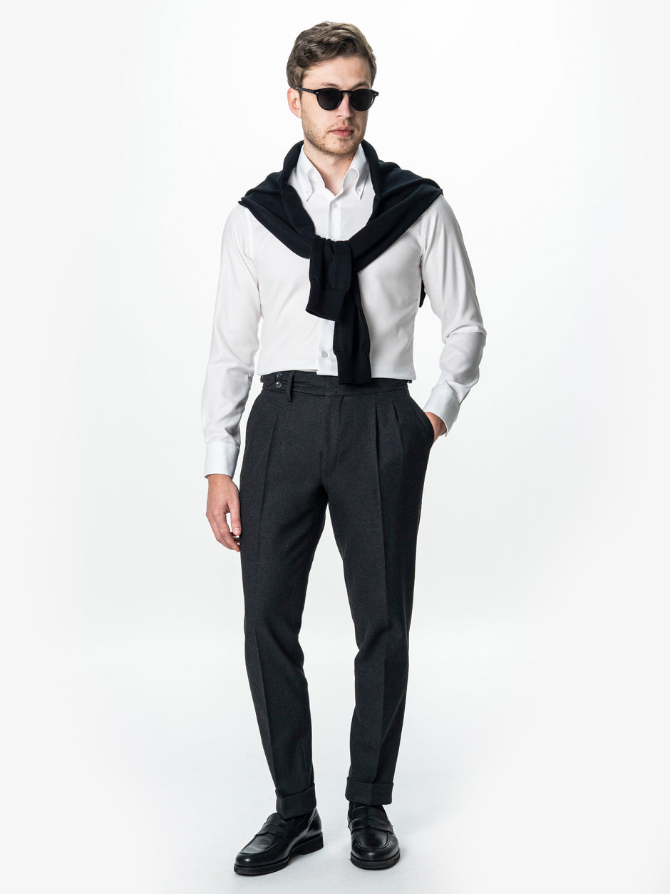 Camasa Barbati Alba 100% Bumbac No Iron Royal Oxford BMan0058 (2)