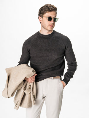 Pulover Gri Antracit Barbati Relaxed Fit BMan0119