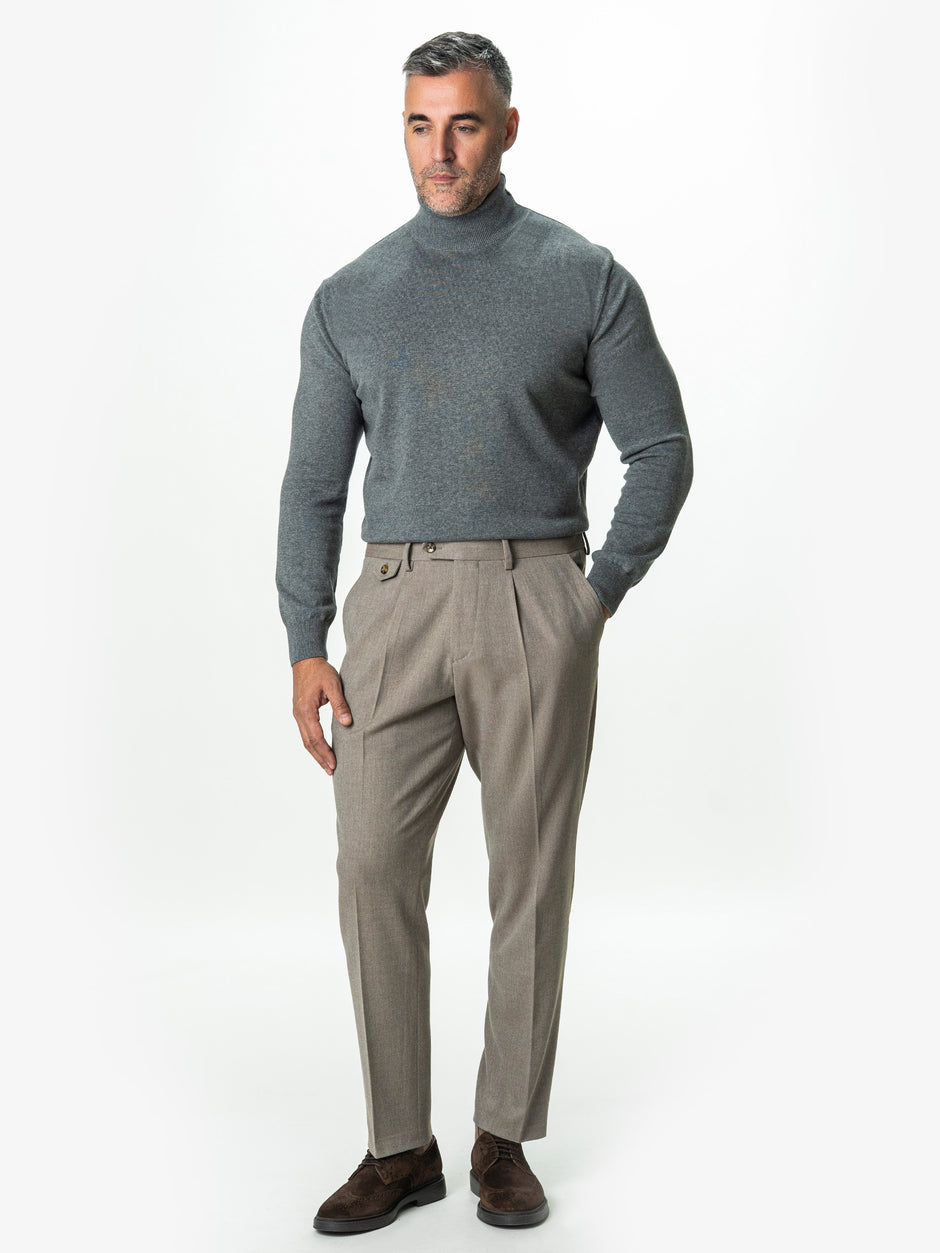 Pulover Tip Helanca Gri Bărbați 100% Bumbac Premium Levent Cottone BMan0007 (4)