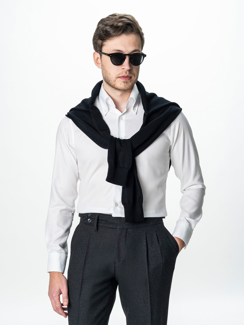 Camasa Barbati Alba 100% Bumbac No Iron Royal Oxford BMan0058 (4)