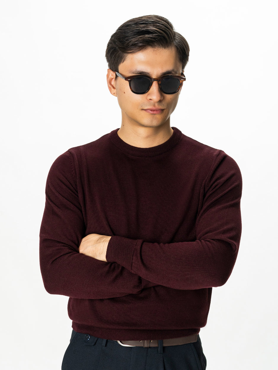 Pulover Bordo Barbati din 100% Bumbac BMan0102 (6)