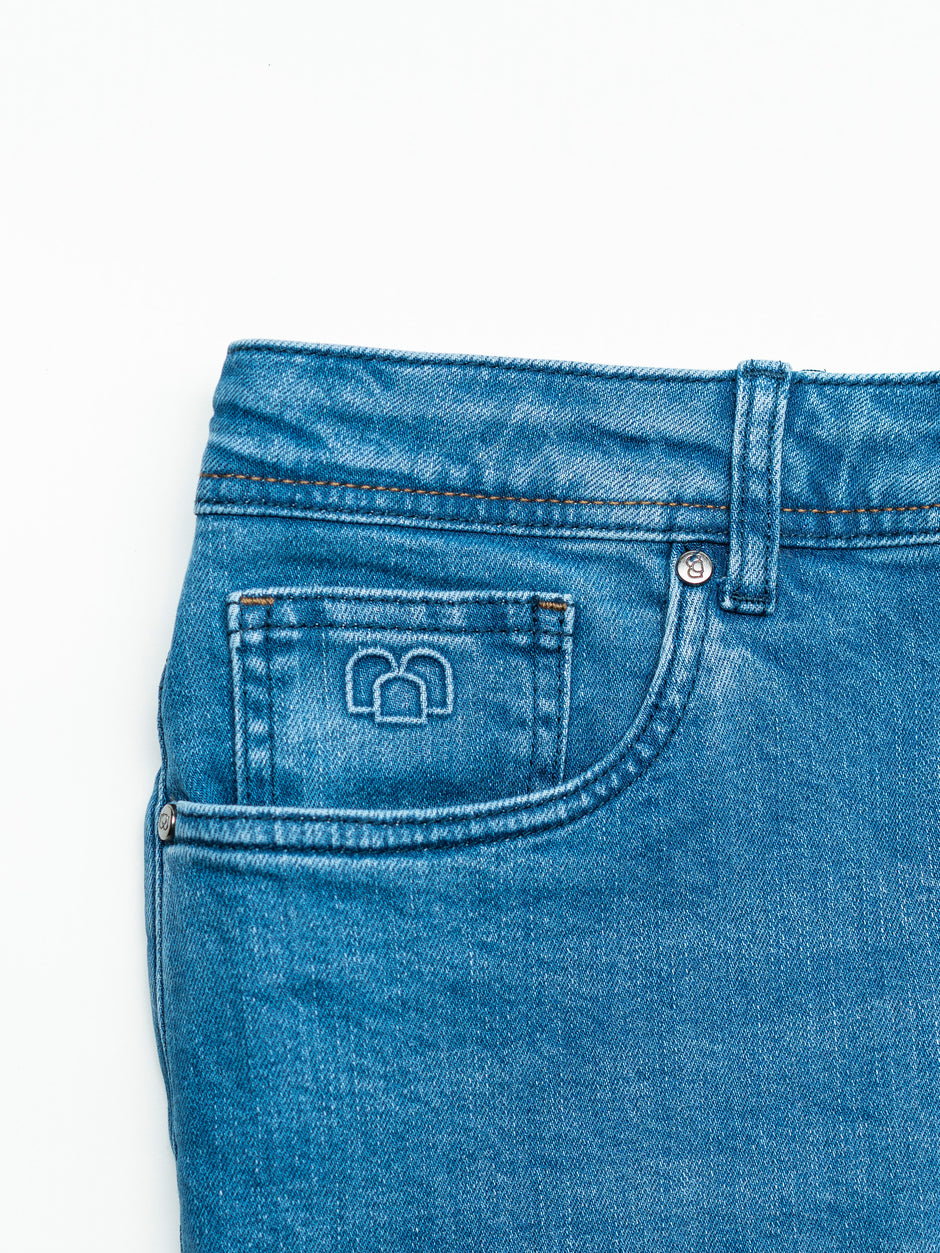 Blugi Barbati Albastru Denim Comfort Fit All Season BMan0005 (8)