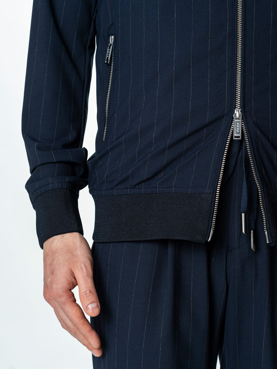 Geaca Barbati Tip Jacheta Bleumarin Cu Dungi BMan BMan0007 (8)