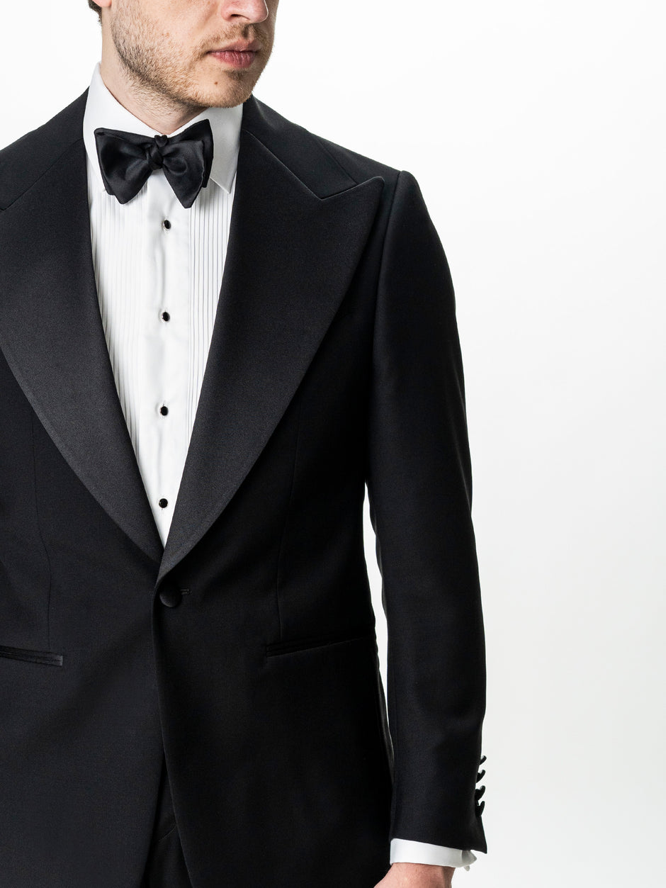 Costum Barbati Negru de Ceremonie 100% Lana Cerruti Super130's BMan380 (3)