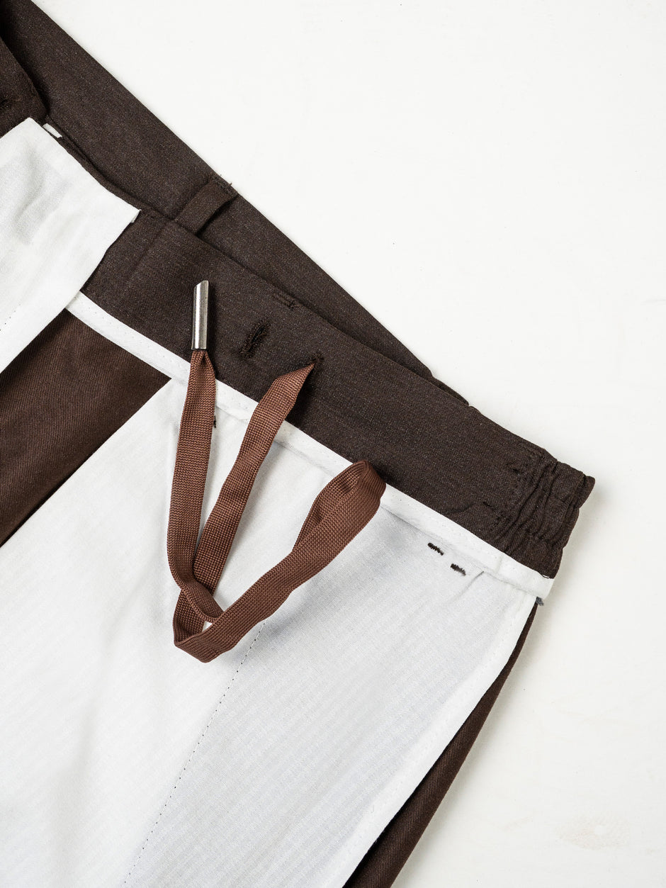 Pantaloni Vara Barbati Casual Cafenii Amestec Lana BMan0104 (3)