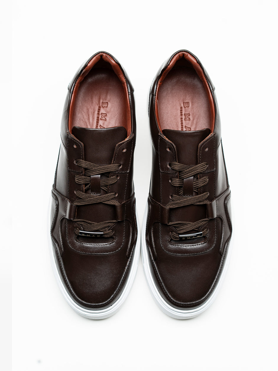 Pantofi Casual Barbati Sneakers Maro Inchis Din 100% Piele Naturala BMan0353 (6)