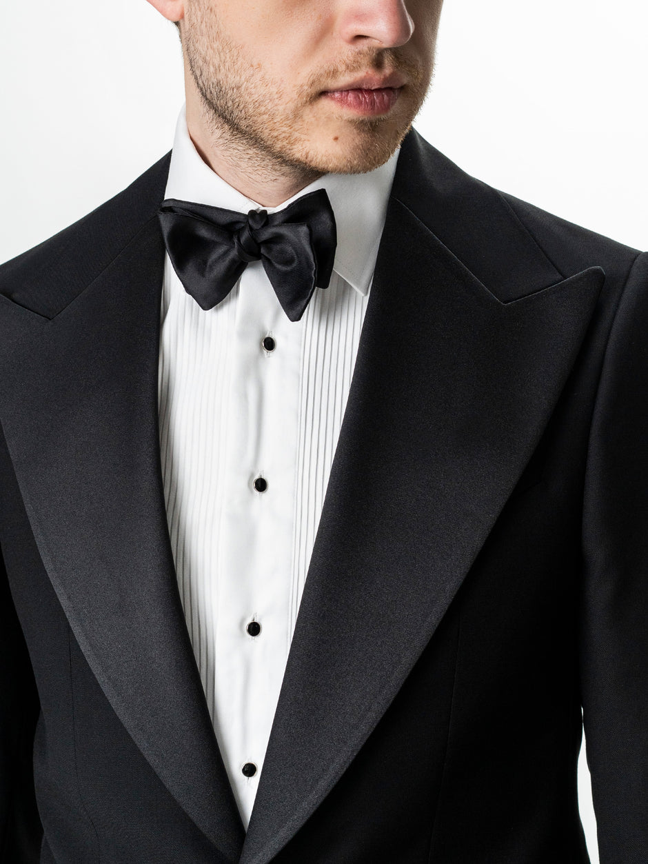 Costum Barbati Negru de Ceremonie 100% Lana Cerruti Super130's BMan380 (4)