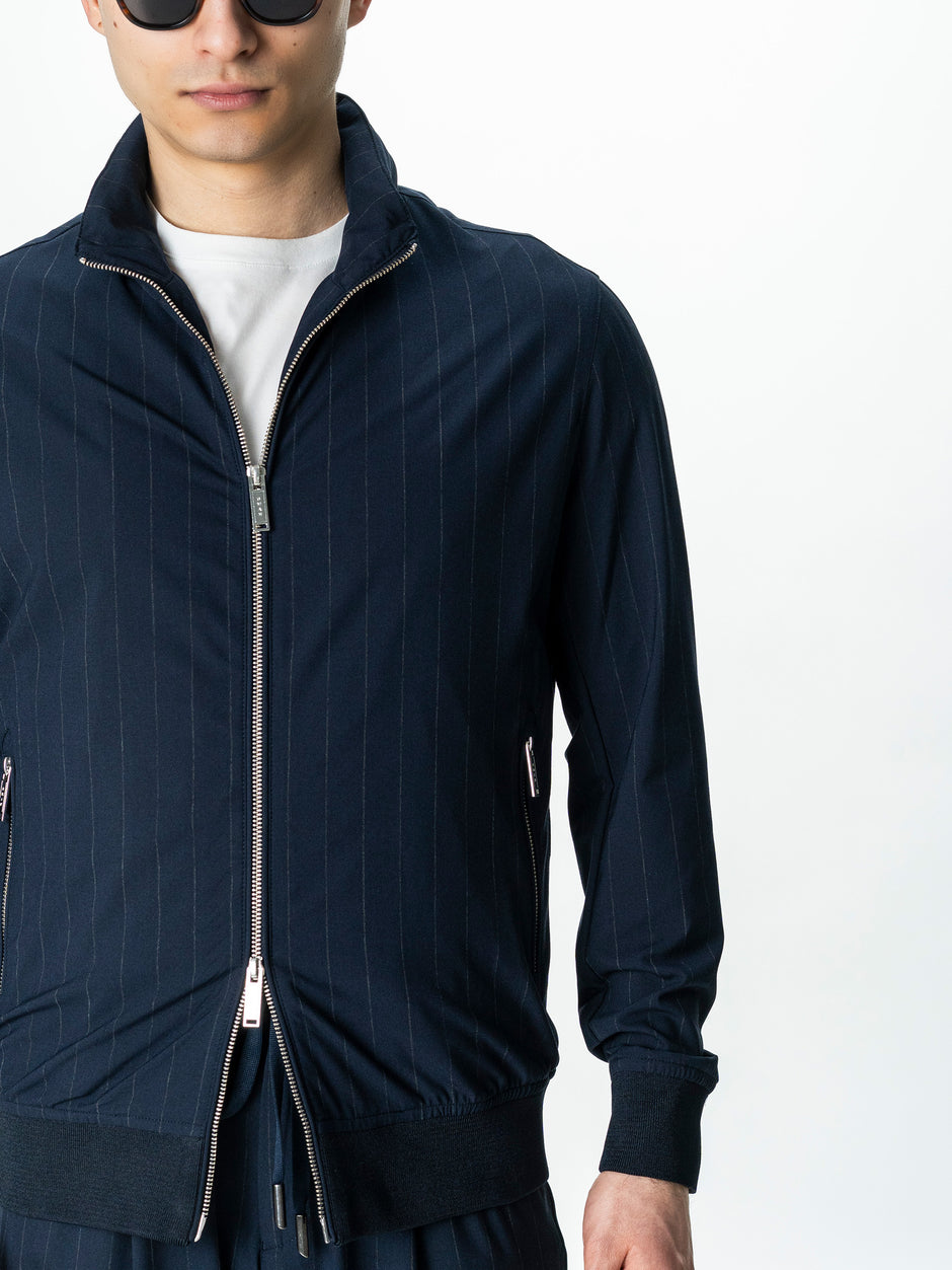 Geaca Barbati Tip Jacheta Bleumarin Cu Dungi BMan BMan0007 (7)