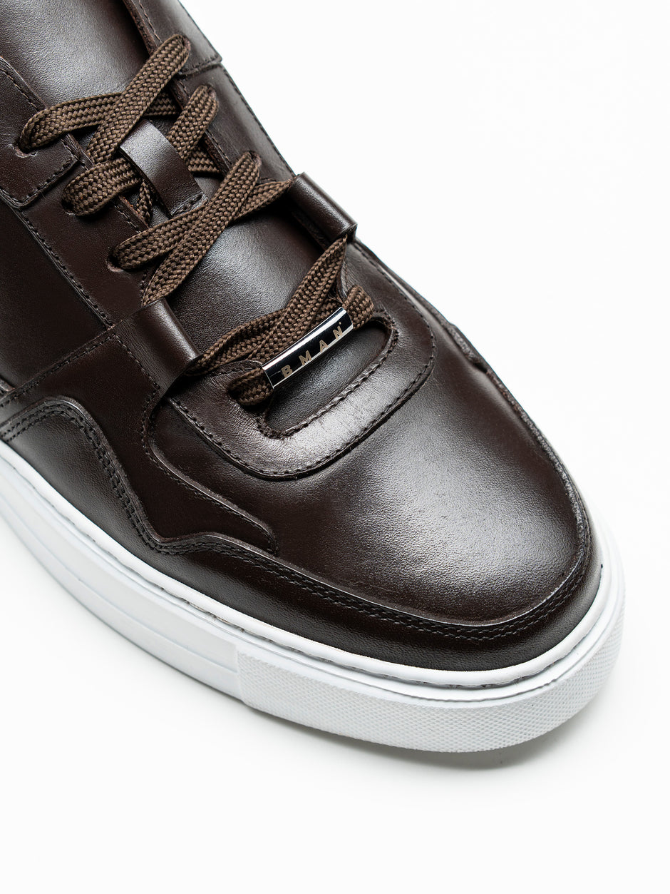 Pantofi Casual Barbati Sneakers Maro Inchis Din 100% Piele Naturala BMan0353 (3)