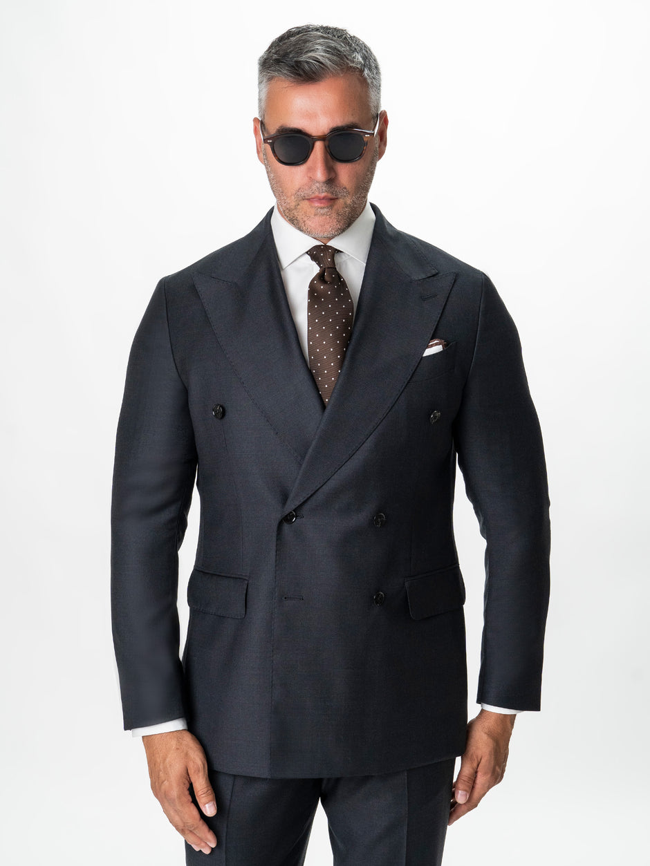 Costum Barbati Gri Inchis 100% Lana Doua Randuri Stofa Vitale Barberis Bman0005 (2)