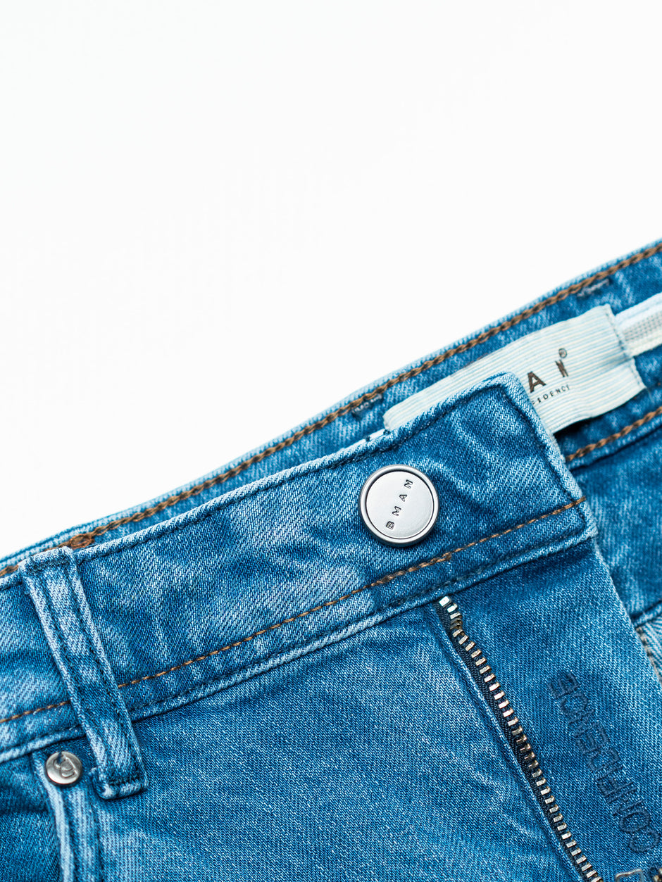 Blugi Barbati Albastru Denim Comfort Fit All Season BMan0005 (9)