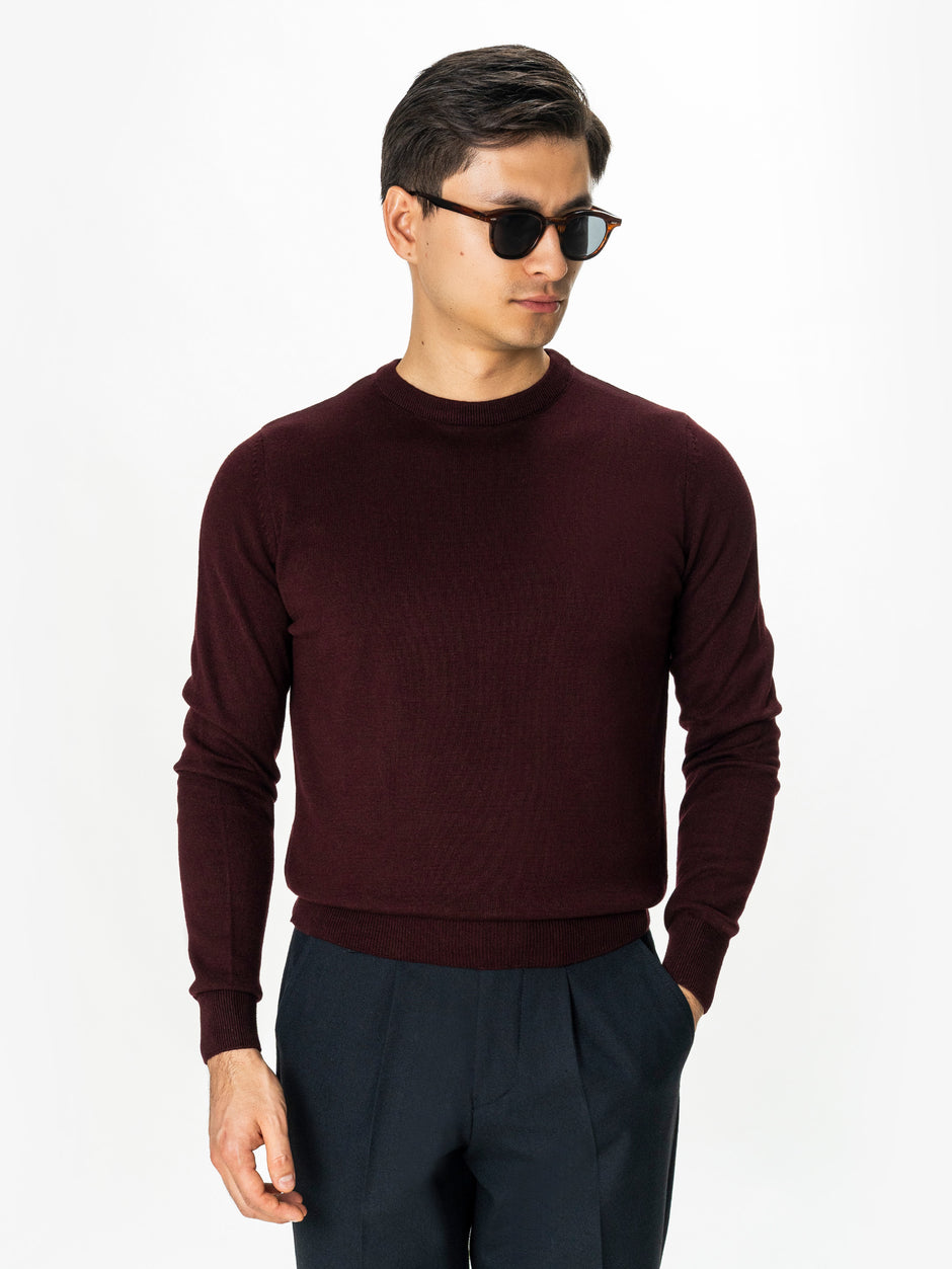 Pulover Bordo Barbati din 100% Bumbac BMan0102 (3)