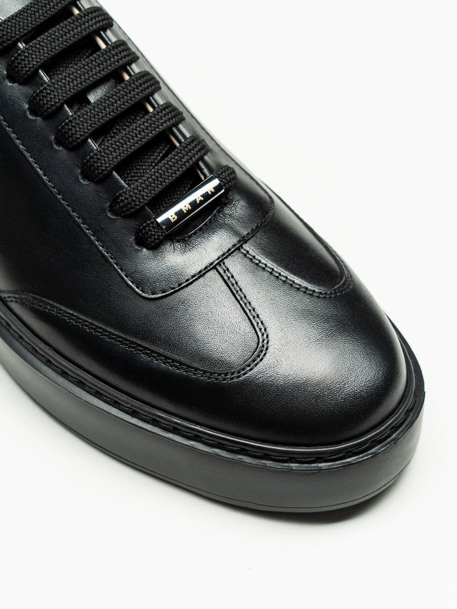 Pantofi Casual Barbati Sneakers Negri 100% Piele Naturala BMan0397 (3)