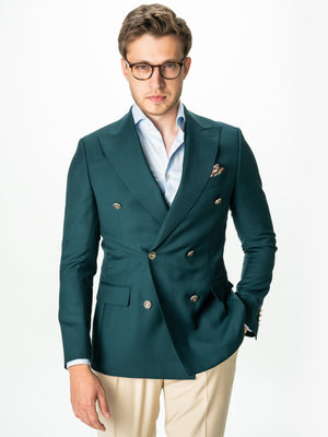 Sacou Doua Randuri Barbati Verde Petrol Lana Vitale Barberis Bman0029