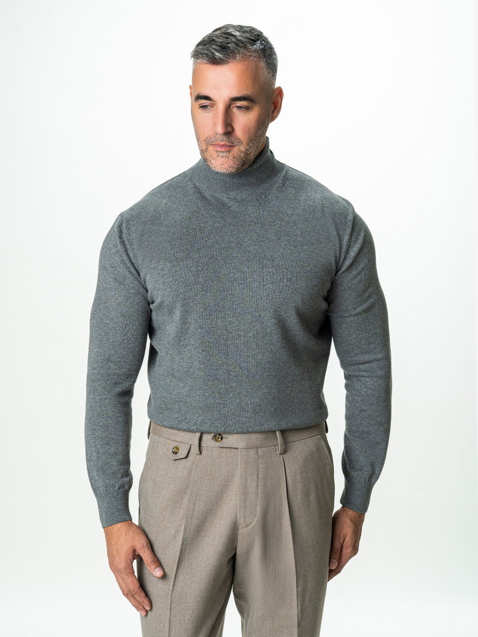 Pulover Tip Helanca Gri Bărbați 100% Bumbac Premium Levent Cottone BMan0007 (5)
