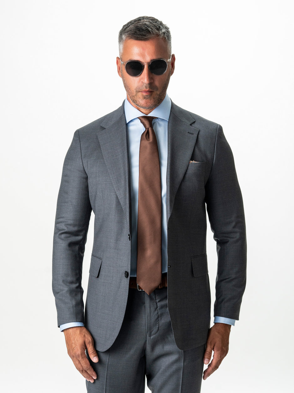 Costum Elegant Barbati Gri 100% Lana Vitale Barberis All Season BMan0062 (4)