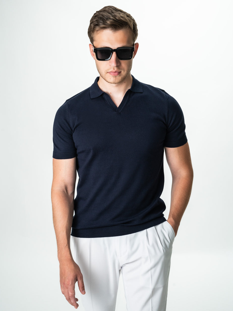 Tricou Barbati Bumbac Bleumarin Modern Polo BMan286 (1)