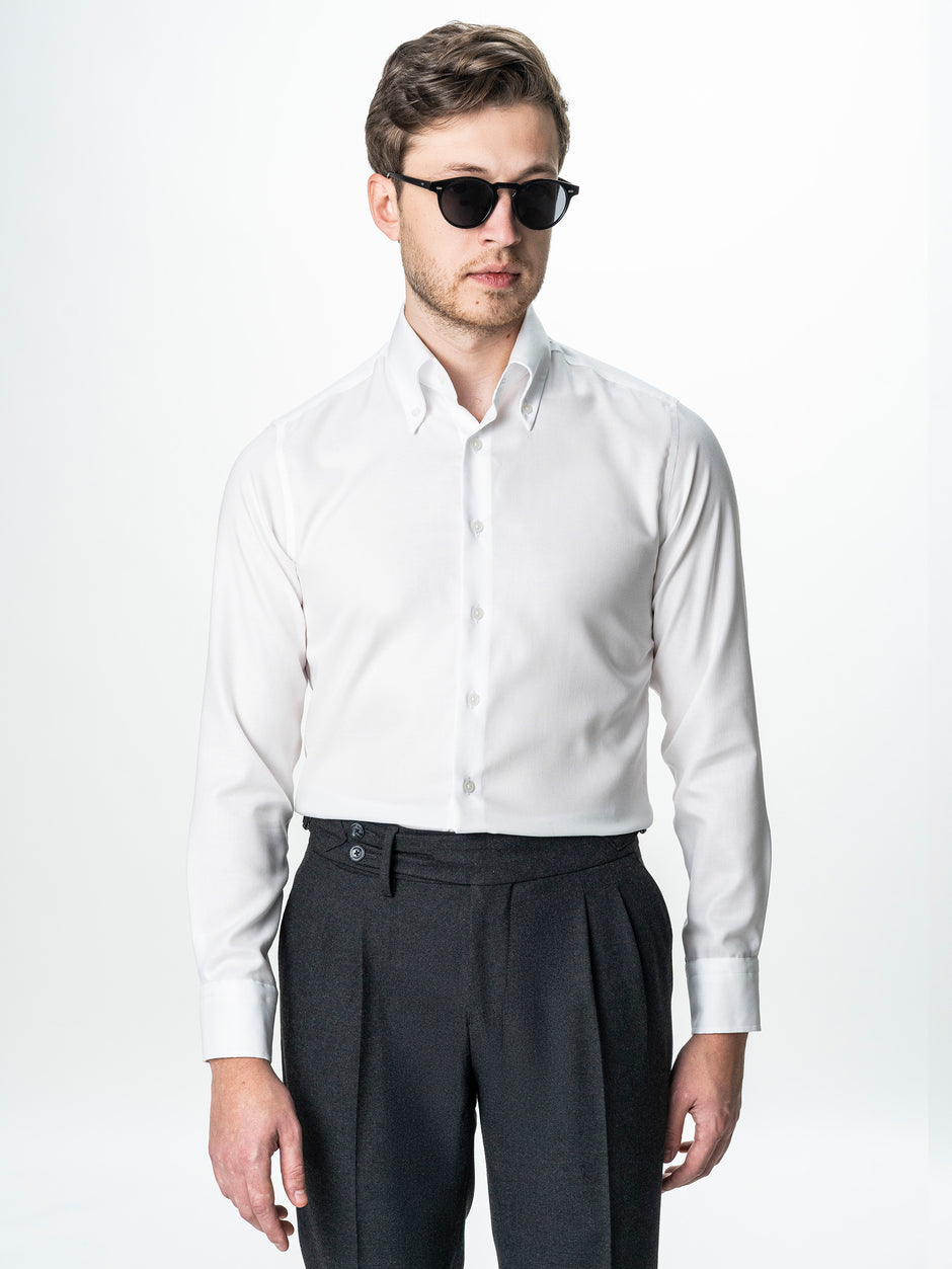 Camasa Barbati Alba 100% Bumbac No Iron Royal Oxford BMan0058 (1)