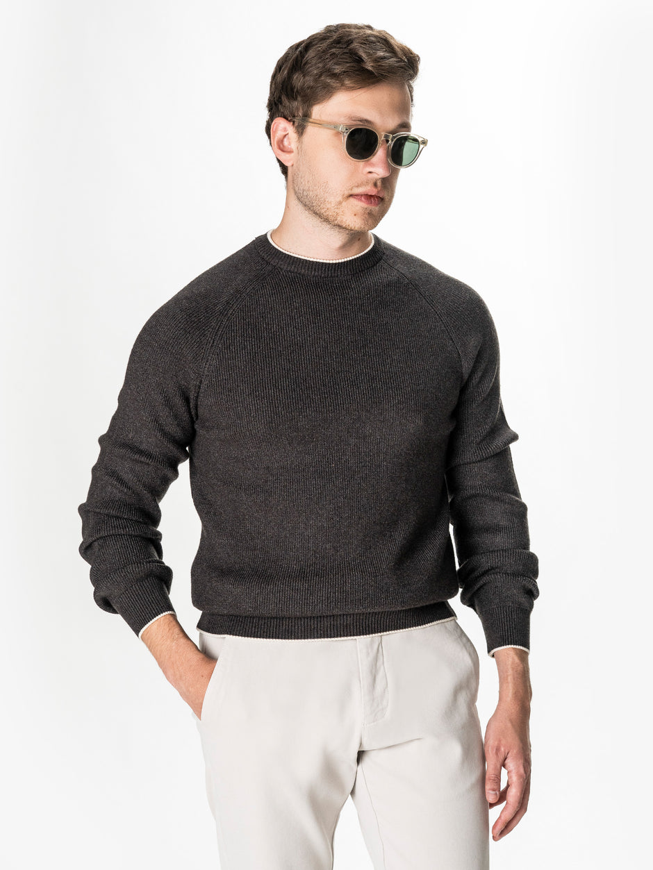 Pulover Gri Antracit Barbati Relaxed Fit BMan0119 (3)