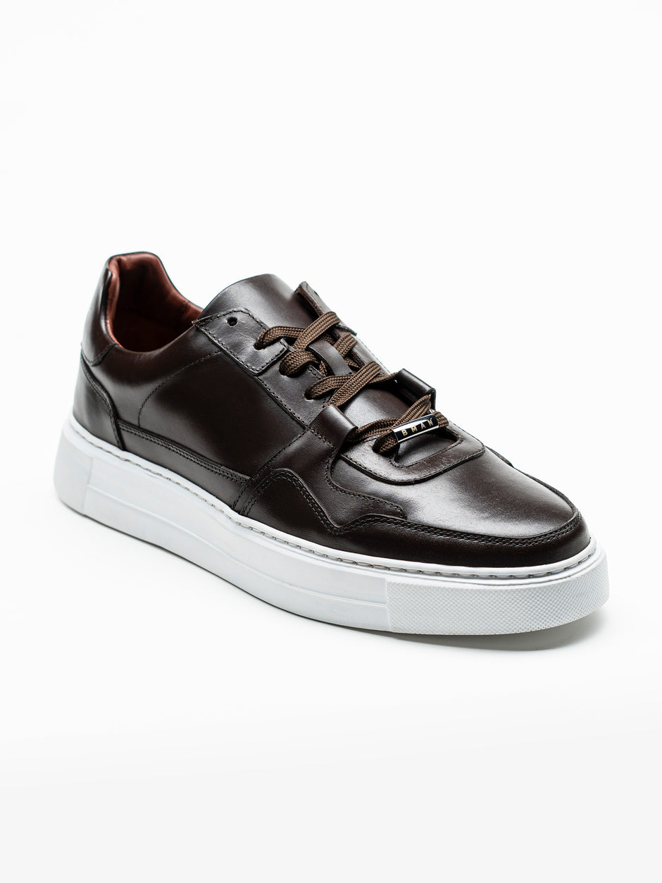 Pantofi Casual Barbati Sneakers Maro Inchis Din 100% Piele Naturala BMan0353 (8)