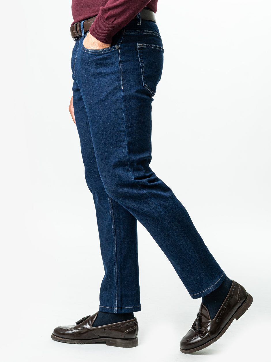 Blugi Barbati Albastru Bleumarin Comfort Fit All Season BMan0002 (9)
