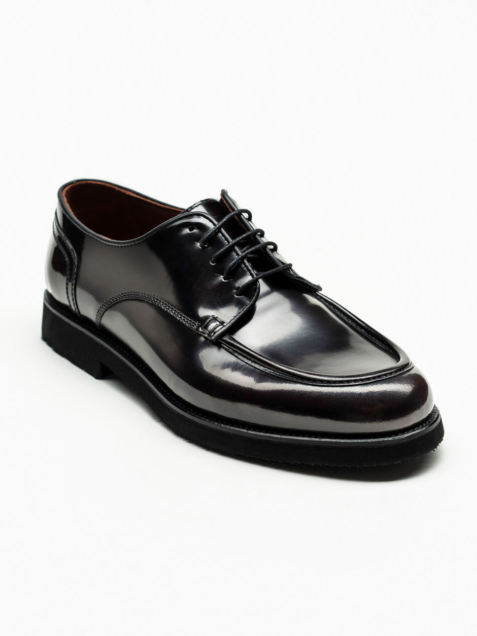Pantofi Barbati Derby Piele Naturala Bordo Închis BMan0426 (5)