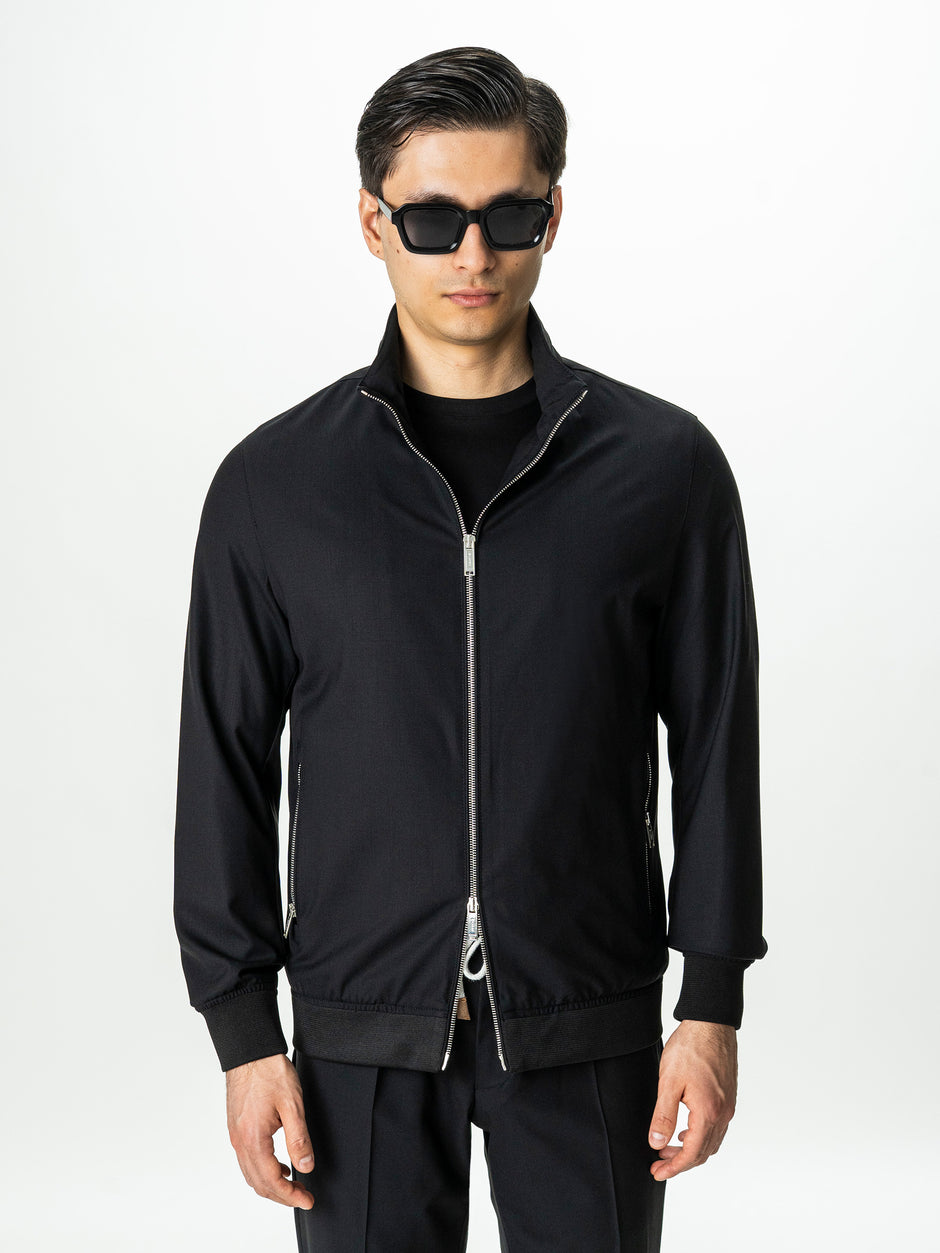 Tracksuit Premium Barbati Negru din Lana cu Gluga Ascunsa BMan0004 (5)