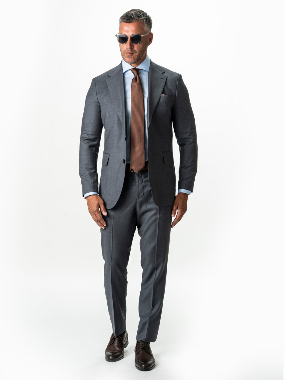 Costum Elegant Barbati Gri 100% Lana Vitale Barberis All Season BMan0062 (5)