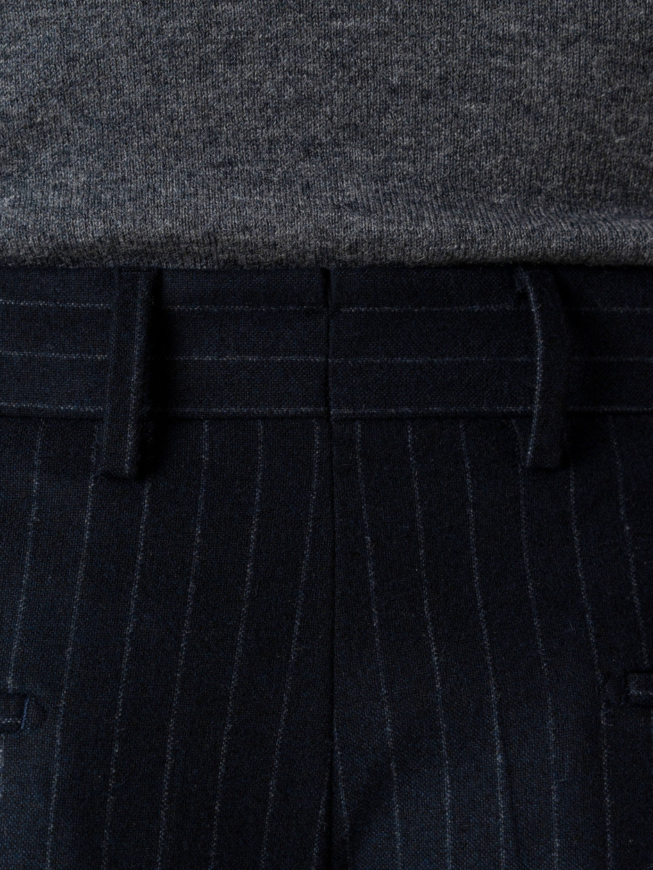 Pantaloni Eleganti Barbati Bleumarin cu Dungi din Lana BMan0111 (6)