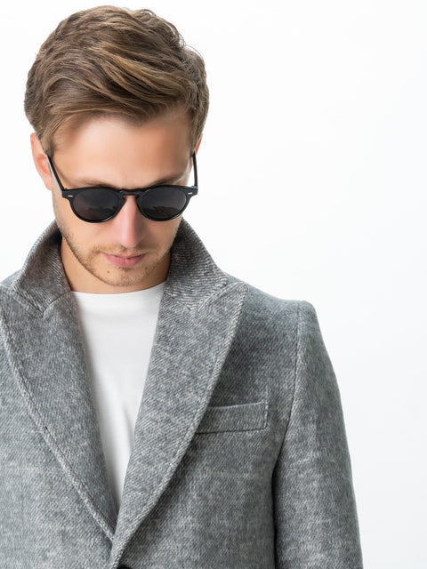 Palton Office Toamna Iarna Barbati Gri Antracit Din Lana Imprimeu Twill BMan116 (2)