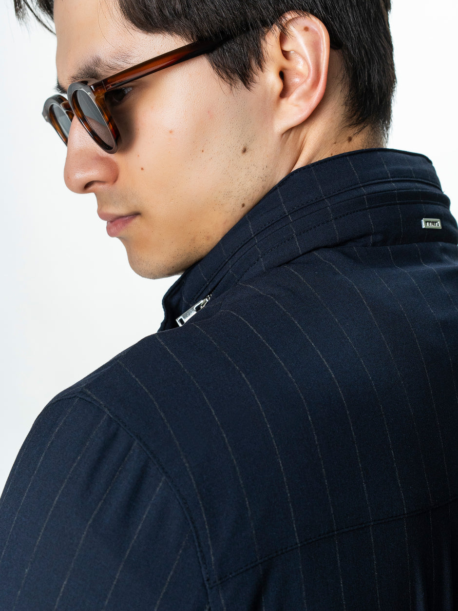 Geaca Barbati Tip Jacheta Bleumarin Cu Dungi BMan BMan0007 (9)