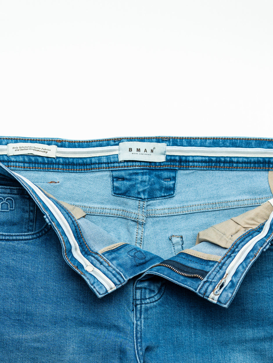 Blugi Barbati Albastru Denim Comfort Fit All Season BMan0005 (11)