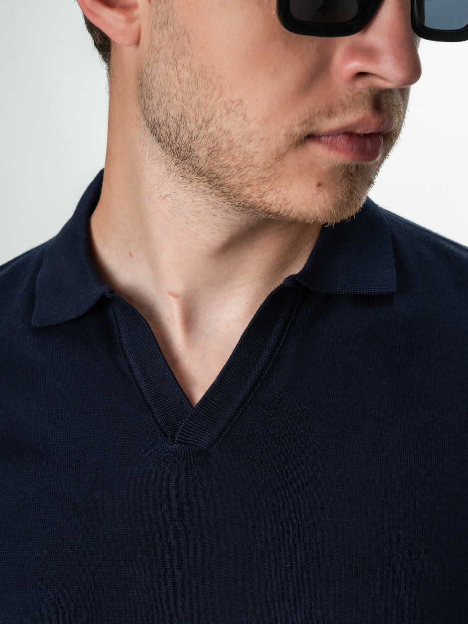 Tricou Barbati Bumbac Bleumarin Modern Polo BMan286 (2)