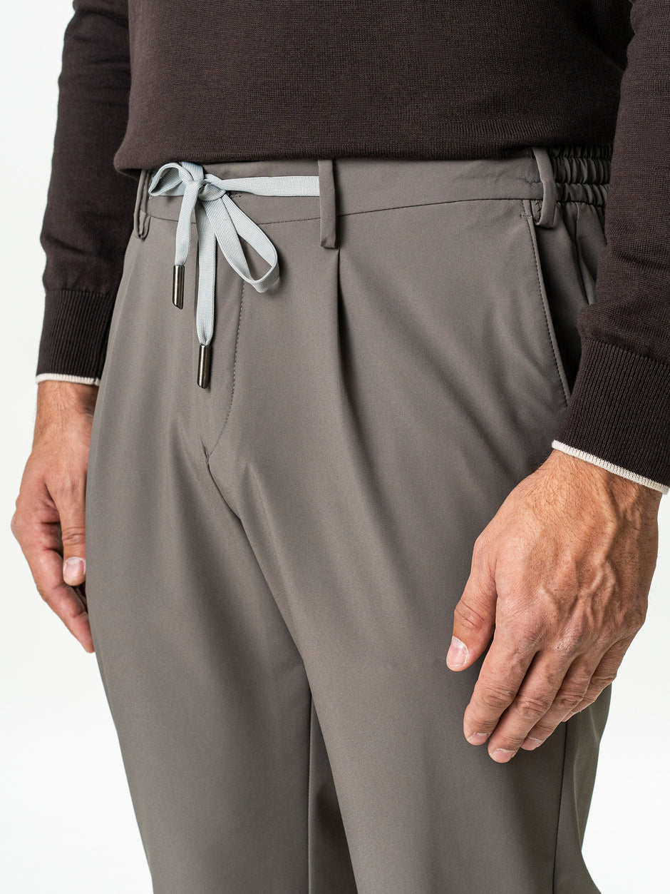 Pantaloni Flexo Cu Snur Barbati Grej Din Spandex Milano BMan0100 (6)