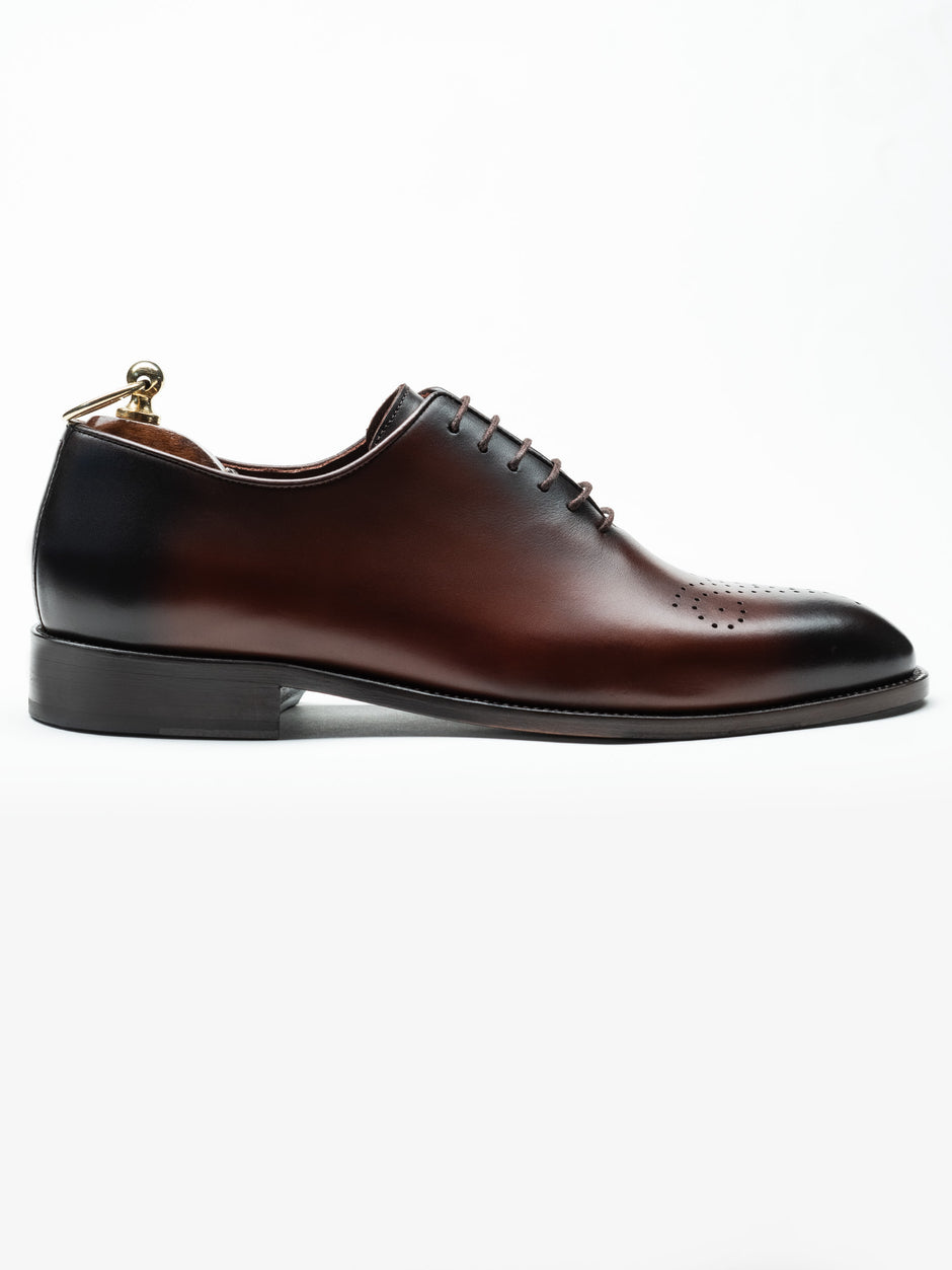 Pantofi Eleganti Barbati Oxford Maro Pictat Manual Piele Naturala BMan0412 (5)