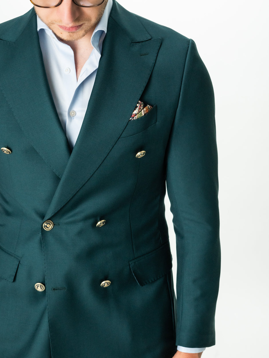 Sacou Doua Randuri Barbati Verde Petrol Lana Vitale Barberis Bman0029 (3)