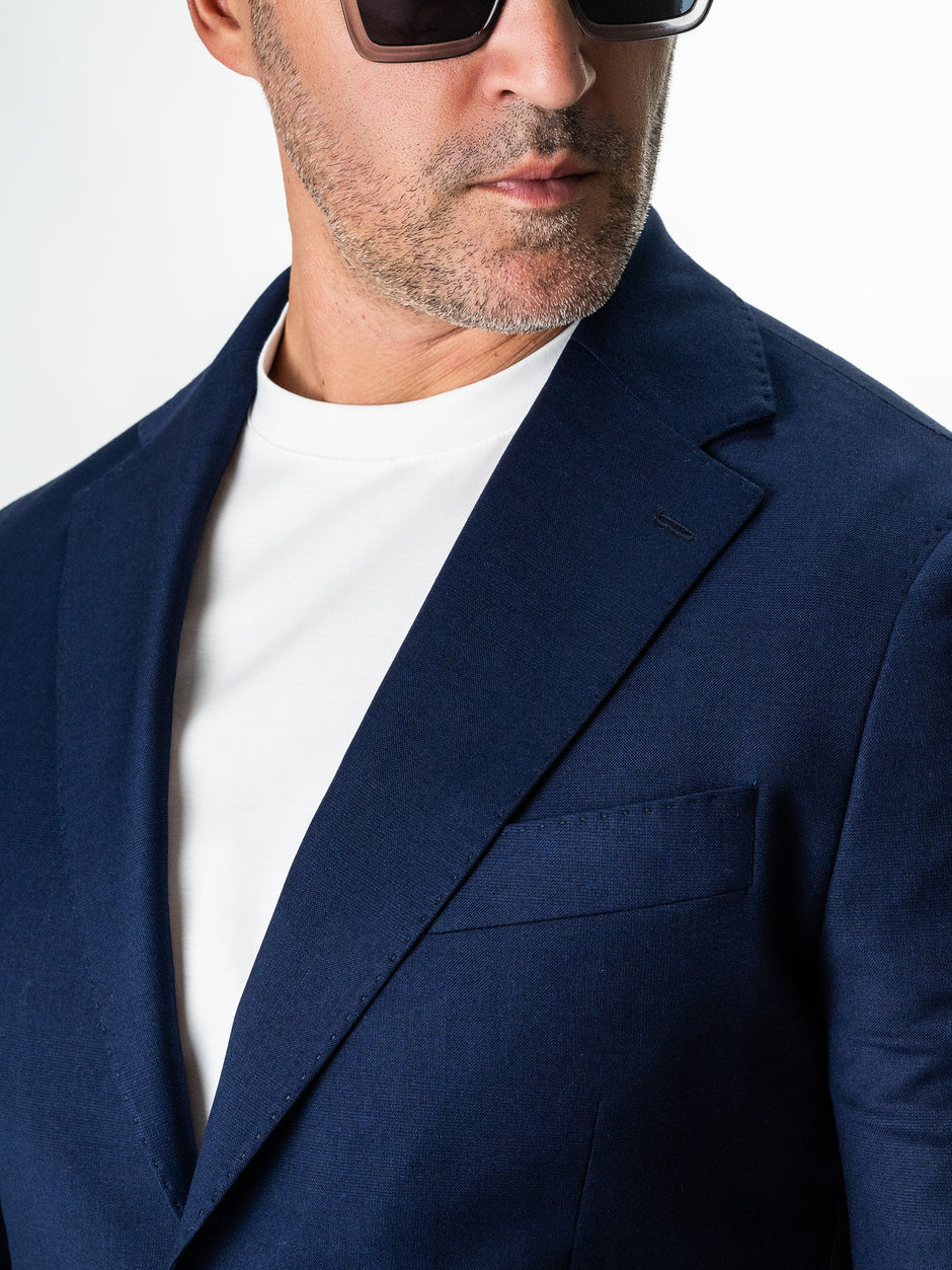 Sacou Smart Casual Barbati Albastru Indigo All Season Stofa Sarto BMan0033 (4)