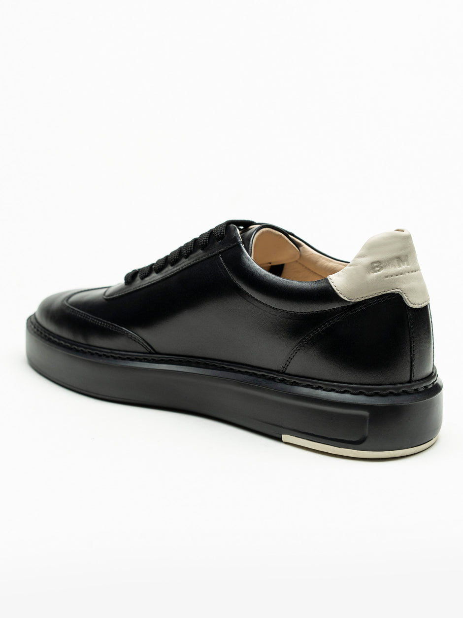 Pantofi Casual Barbati Sneakers Negri 100% Piele Naturala BMan0397 (8)