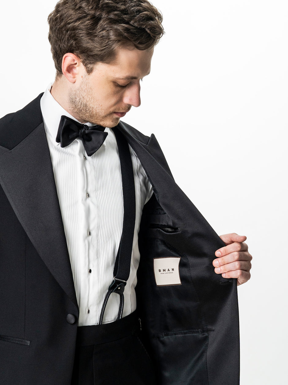 Costum Barbati Negru de Ceremonie 100% Lana Cerruti Super130's BMan380 (13)