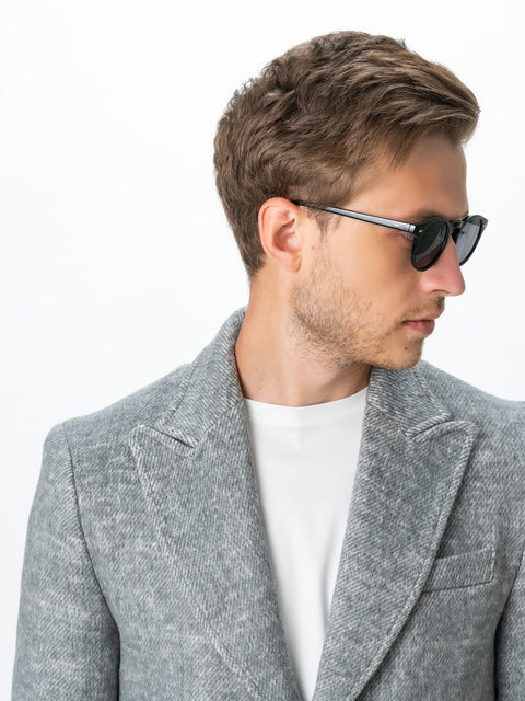 Palton Office Toamna Iarna Barbati Gri Antracit Din Lana Imprimeu Twill BMan116 (9)