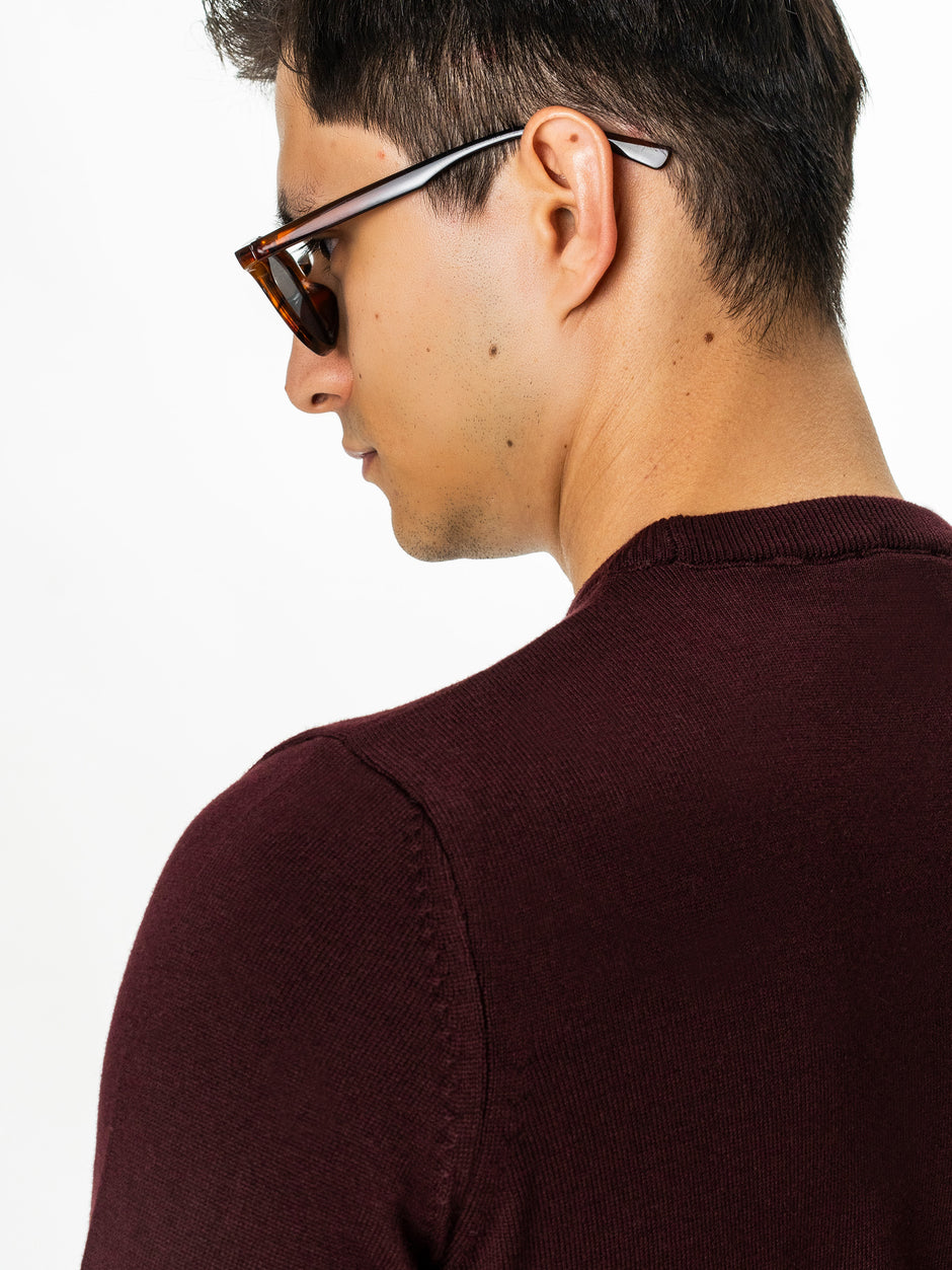 Pulover Bordo Barbati din 100% Bumbac BMan0102 (7)